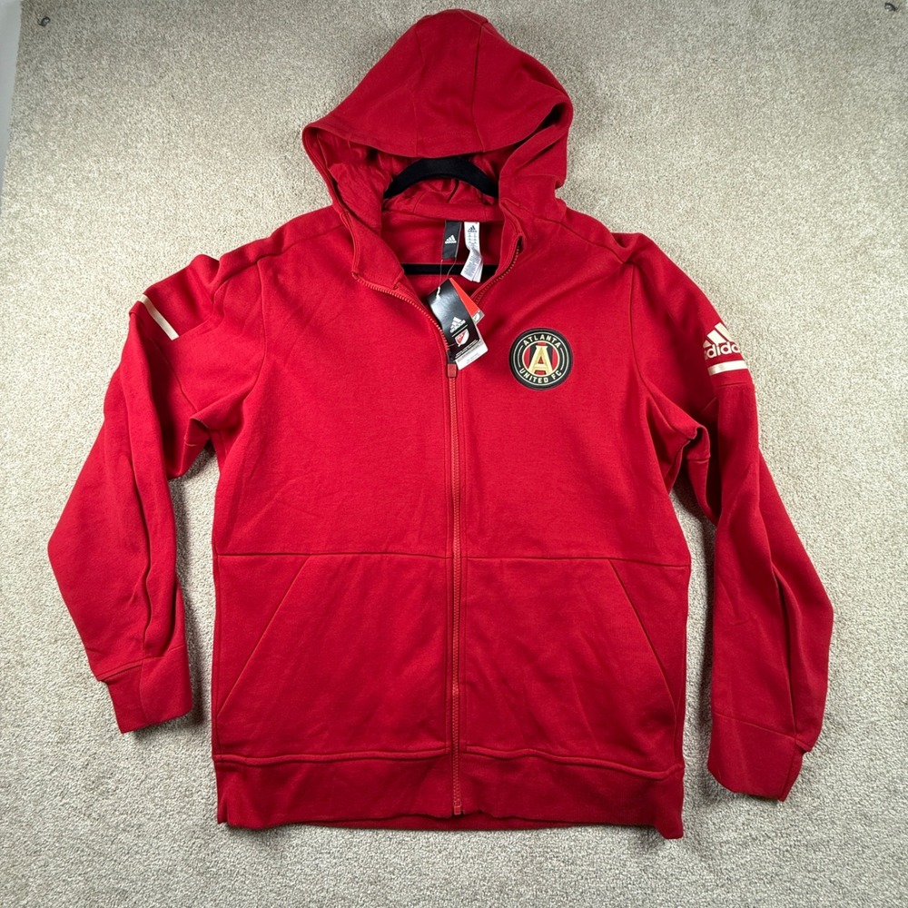 Adidas Atlanta United FC MLS Full Zip Hoodie Red Mens XL New With Tags
